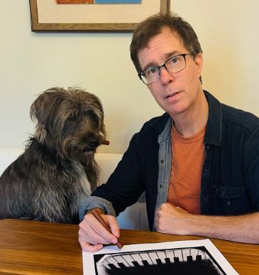 Julia-Rose Folds father Ben Folds with his dog